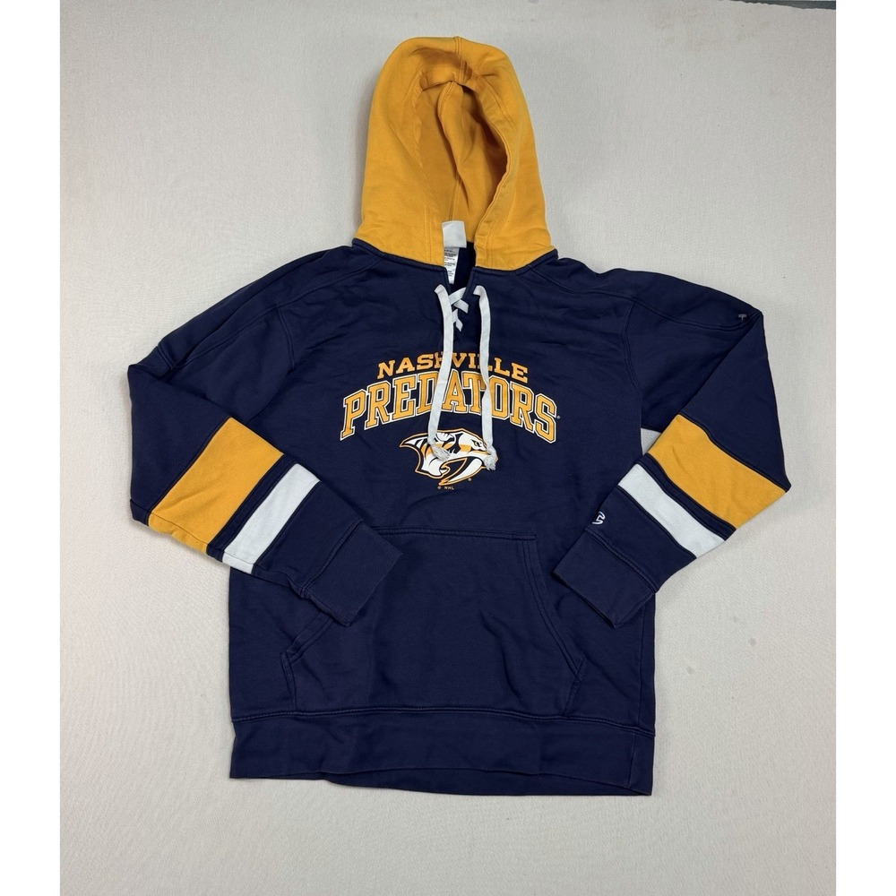 Champion Men Blue Sweater Hooded Long Sleeve Nashville Predators Size Meduim - Picture 1 of 8